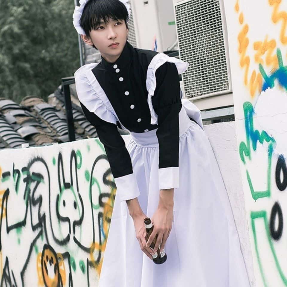 Maid Outfit Herren lang Cosplay Maid Dress 2