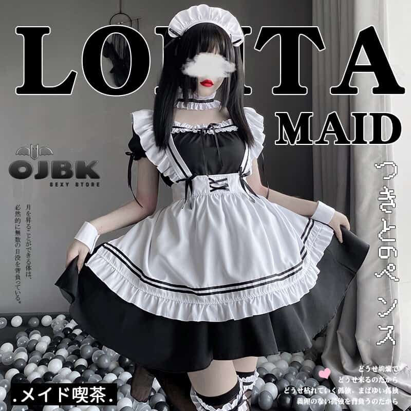 Japanese Anime Cosplay Costume High Quality Black White Maid Outfit Apron Dress Plus Size Women Sexy Lingerie Stage Uniform New 2